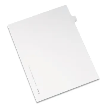 Preprinted Legal Exhibit Side Tab Index Dividers, Allstate Style, 26-Tab, V, 11 x 8.5, White, 25/Pac