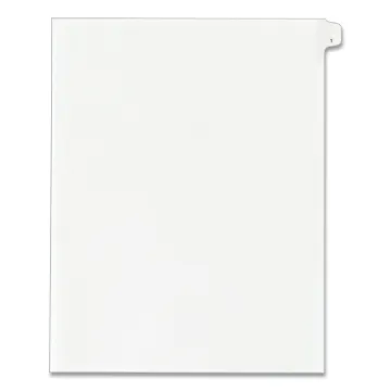 Preprinted Legal Exhibit Side Tab Index Dividers, Allstate Style, 10-Tab, 1, 11 x 8.5, White, 25/Pac