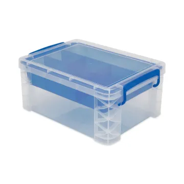 BOX,STORAGE,6 COMP,CLR, Minimum order quantity - 4 EA