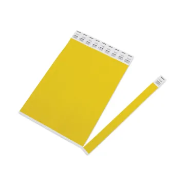 Crowd Management Wristbands, Sequentially Numbered, 10 x 3/4, Yellow, 100/Pack