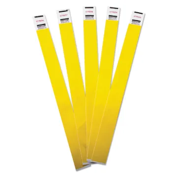 Crowd Management Wristbands, Sequentially Numbered, 9 3/4 x 3/4, Yellow, 500/PK