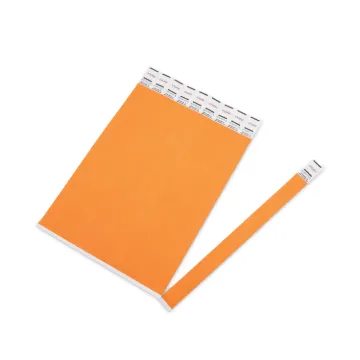 Crowd Management Wristband, Sequential Numbers, 9 3/4 x 3/4, Neon Orange, 500/PK