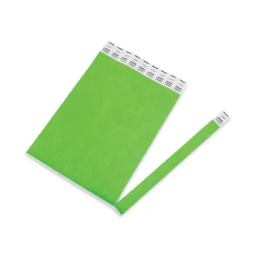 Crowd Management Wristband, Sequential Numbers, 9 3/4 x 3/4, Neon Green, 500/PK