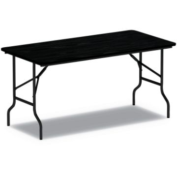 Wood Folding Table, 71 7/8w x 29 7/8d x 29 1/8h, Black