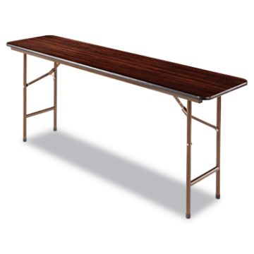 Wood Folding Table, Rectangular, 71 7/8w x 17 3/4d x 29 1/8h, Mahogany