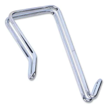 Single Sided Partition Garment Hook, Silver, Steel, 2/PK