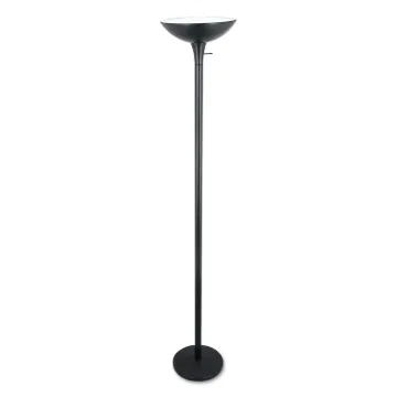 Torchier Floor Lamp, 12.5"w x 12.5"d x 72"h, Matte Black