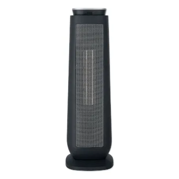 Ceramic Heater Tower with Remote Control, 7.17" x 7.17" x 22.95", Black