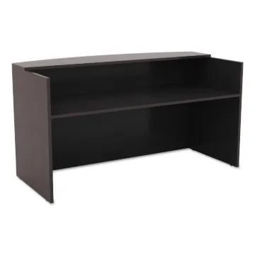 Alera Valencia Series Reception Desk with Transaction Counter, 71" x 35.5" x 29.5" to 42.5", Espress