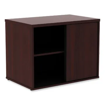 Alera Open Office Low Storage Cab Cred, 29 1/2w x 19 1/8d x 22 7/8h, Mahogany