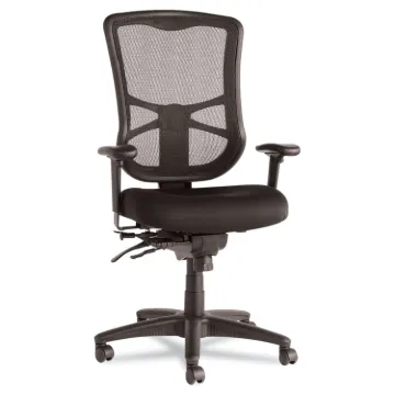 Alera Elusion Series Mesh High-Back Multifunction Chair, Supports up to 275 lbs, Black Seat/Black Ba