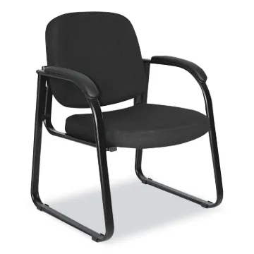 Alera Genaro Series Half-Back Sled Base Guest Chair, 24.63" x 26.63" x 34", Black Seat/Black Back, B