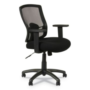 Alera Etros Series Mesh Mid-Back Chair, Supports up to 275 lbs, Black Seat/Black Back, Black Base
