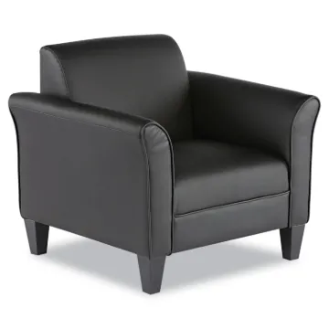 Alera Reception Lounge Sofa Series Club Chair, 35.43'' x 30.70'' x 32.28'', Black Seat/Black Back, B