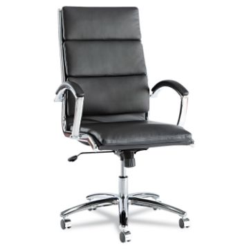 Alera Neratoli High-Back Slim Profile Chair, Supports up to 275 lbs, Black Seat/Black Back, Chrome B