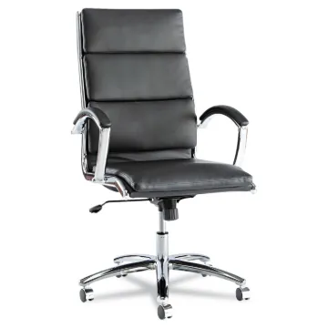 Alera Neratoli High-Back Slim Profile Chair, Supports up to 275 lbs, Black Seat/Black Back, Chrome B