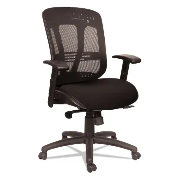 Alera Eon Series Multifunction Mid-Back Cushioned Mesh Chair, Supports up to 275 lbs, Black Seat/Bla
