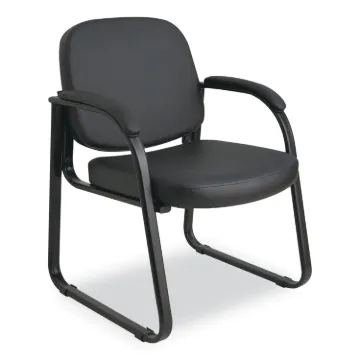 Alera Genaro Series Half-Back Sled Base Guest Chair, 24.63" x 26.63" x 34", Black Seat/Black Back, B
