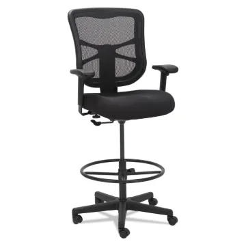 Alera Elusion Series Mesh Stool, 31.6" Seat Height, Supports up to 275 lbs., Black Seat/Black Back,