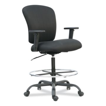 Alera Mota Series Big and Tall Stool, 32.67" Seat Height, Supports up to 450 lbs, Black Seat/Black B