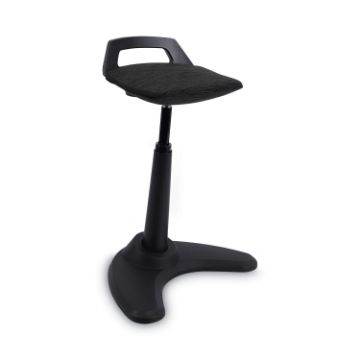 AdaptivErgo Sit to Stand Perch Stool, Black Seat/Black Back, Black Base