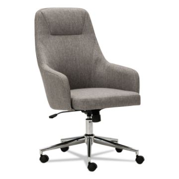 Alera Captain Series High-Back Chair, Supports up to 275 lbs, Gray Tweed Seat/Gray Tweed Back, Chrom