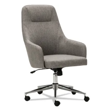 Alera Captain Series High-Back Chair, Supports up to 275 lbs, Gray Tweed Seat/Gray Tweed Back, Chrom