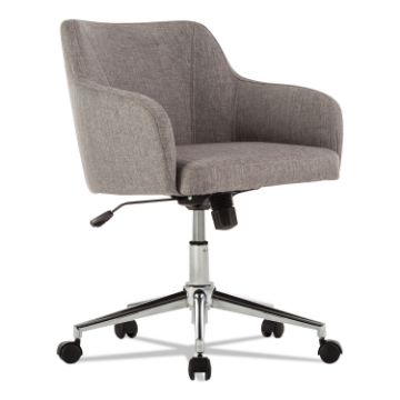 Alera Captain Series Mid-Back Chair, Supports up to 275 lbs, Gray Tweed Seat/Gray Tweed Back, Chrome