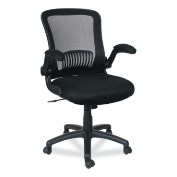 Alera EB-E Series Swivel/Tilt Mid-Back Mesh Chair, Supports up to 275 lbs, Black Seat/Black Back, Bl