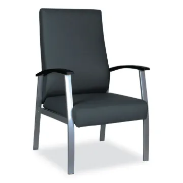 Alera metaLounge Series High-Back Guest Chair, 24.6'' x 26.96'' x 42.91'', Black Seat/Black Back, Si
