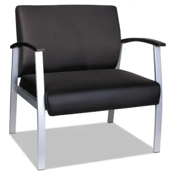 Alera metaLounge Series Bariatric Guest Chair, 30.51'' x 26.96'' x 33.46'', Black Seat/Black Back, S