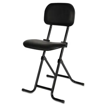 Alera IL Series Height-Adjustable Folding Stool, 27.5" Seat Height, Supports up to 300 lbs., Black S