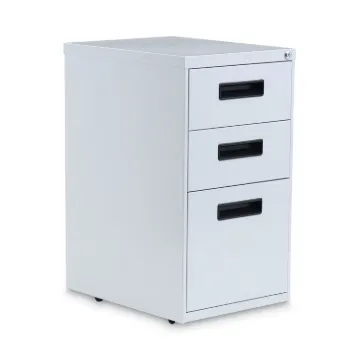 Three-Drawer Metal Pedestal File, 14.96w x 19.29d x 27.75h, Light Gray