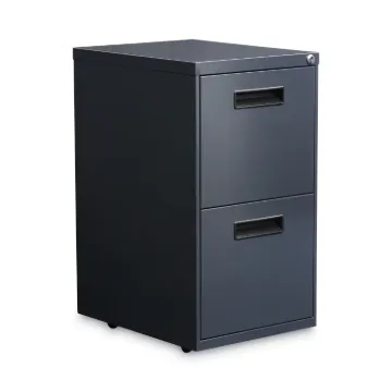 Two-Drawer Metal Pedestal File, 14.96w x 19.29d x 27.75h, Charcoal
