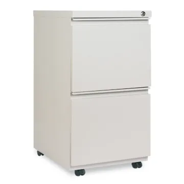 Two-Drawer Metal Pedestal File with Full-Length Pull, 14.96w x 19.29d x 27.75h, Light Gray