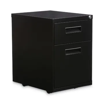 Two-Drawer Metal Pedestal File, 14.96w x 19.29d x 21.65h, Black