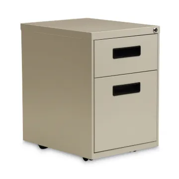 Two-Drawer Metal Pedestal File, 14.96w x 19.29d x 21.65h, Putty