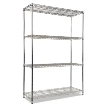 NSF Certified Industrial 4-Shelf Wire Shelving Kit, 48w x 18d x 72h, Silver
