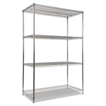 NSF Certified Industrial 4-Shelf Wire Shelving Kit, 48w x 24d x 72h, Silver
