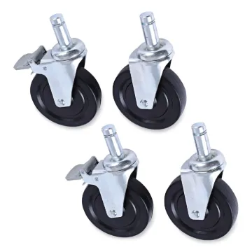Optional Casters For Wire Shelving, 600 lbs/Caster, Gray, 4/Set