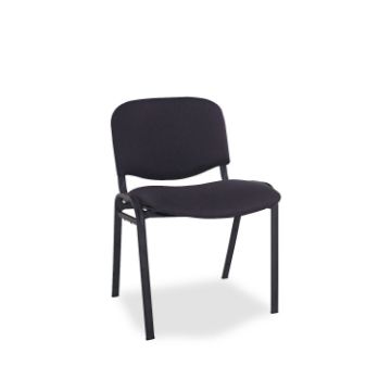 Alera Continental Series Stacking Chairs, Black Seat/Black Back, Black Base, 4/Carton