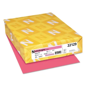 Color Cardstock, 65 lb, 8.5 x 11, Plasma Pink, 250/Pack