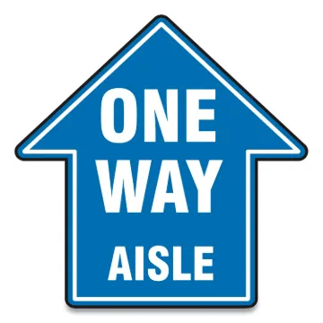 Slip-Gard Social Distance Floor Signs, 12 x 12, "One Way Aisle", Blue, 25/Pack