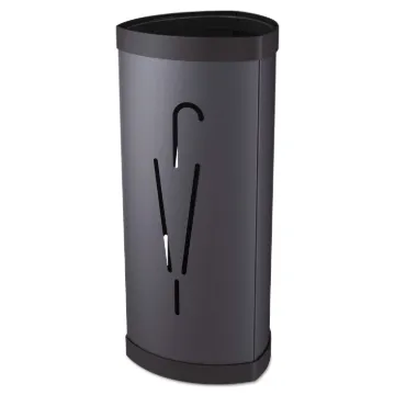 Triangular Umbrella Stand, 10.25w x 10.25d x 23.67h, Black Steel/Plastic