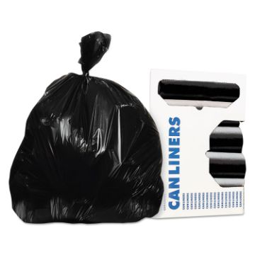 Linear Low Density Can Liners with AccuFit Sizing, 44 gal, 0.9 mil, 37" x 50", Black, 100/Carton
