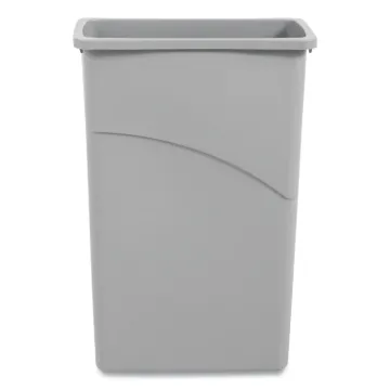 Slim Waste Container, 23 gal, Gray, Plastic