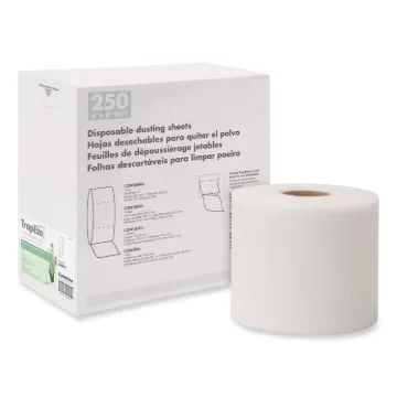 TrapEze Disposable Dusting Sheets, 8" x 125 ft, White, 250 Sheets/Roll,