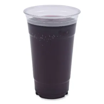 Clear Plastic Cold Cups, 24 oz, PET, 12 Cups/Sleeve, 50 Sleeves/Carton