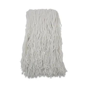 Banded Rayon Cut-End Mop Heads, White, 24 oz, 1 1/4" Headband, 12/Carton