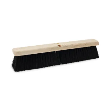 Floor Brush Head, 18" Wide, Black, Medium Weight, Polypropylene Bristles